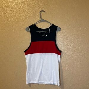 Free Planet Tank Top red white& blue
